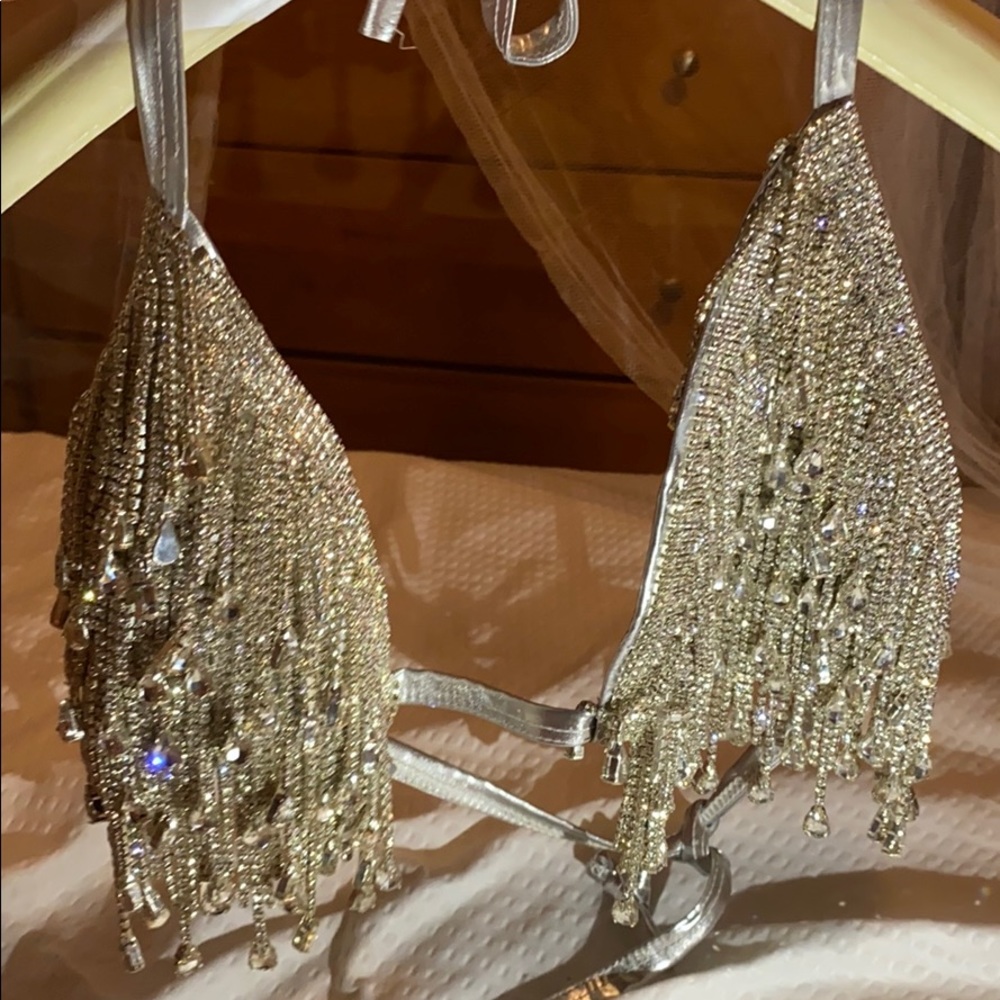 Blinged out bra top